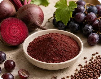 Beetroot and grape seed powder
