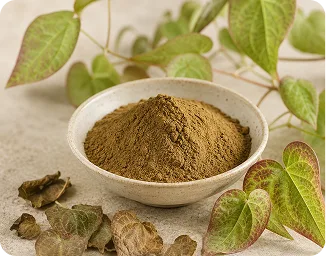 Horny goat weed (Epimedium) leaves and powder